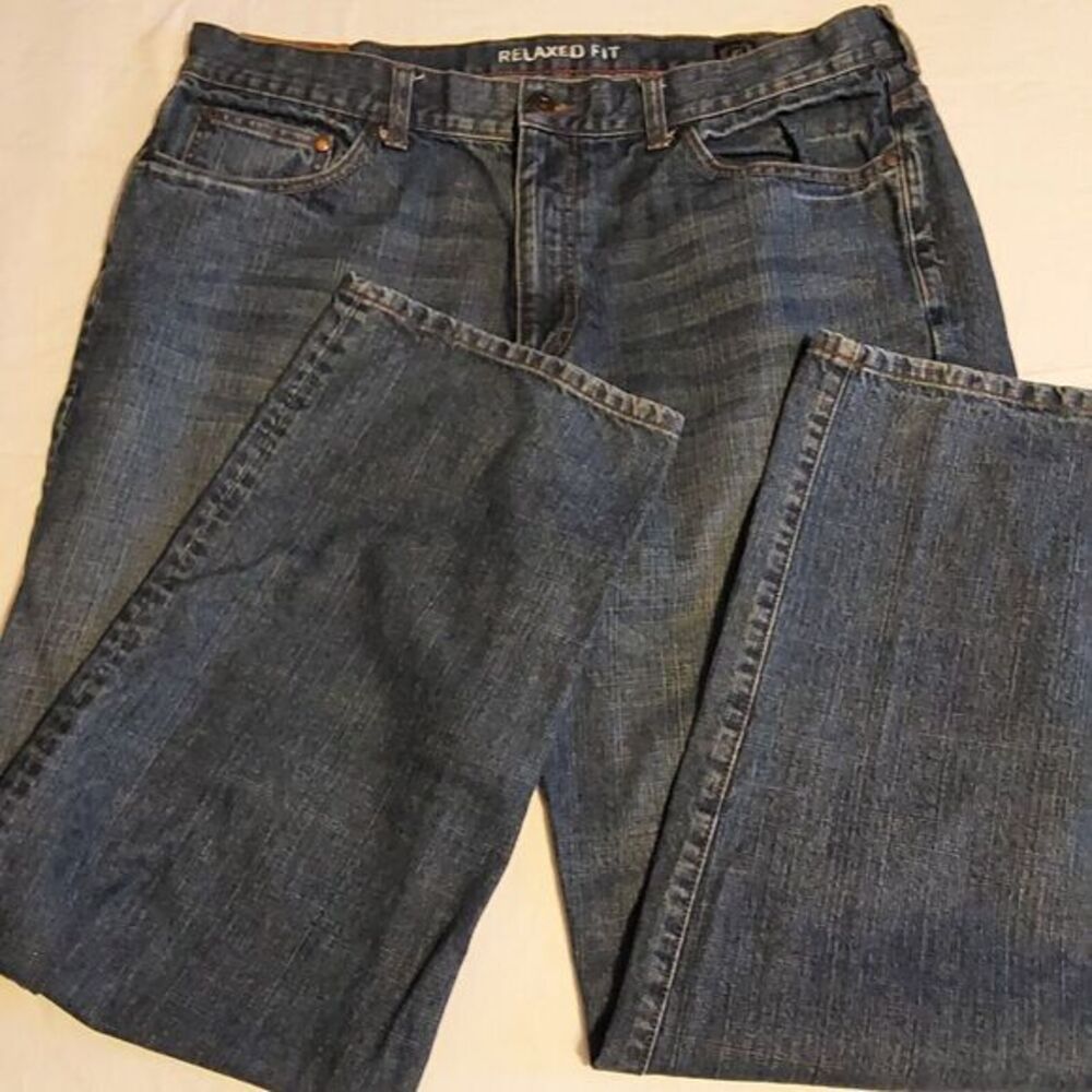 Chaps Straight‎ Leg Mens Jeans Size 38x32 Relaxed Fit 1978 Chaps Denim Dark Wash